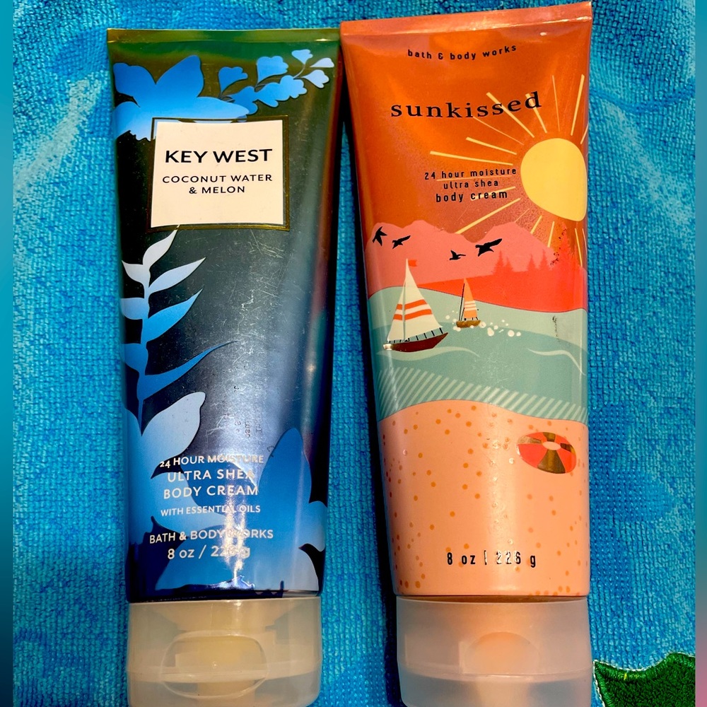 Bath & Body cream, Key West & Sunkissed at 8 oz each